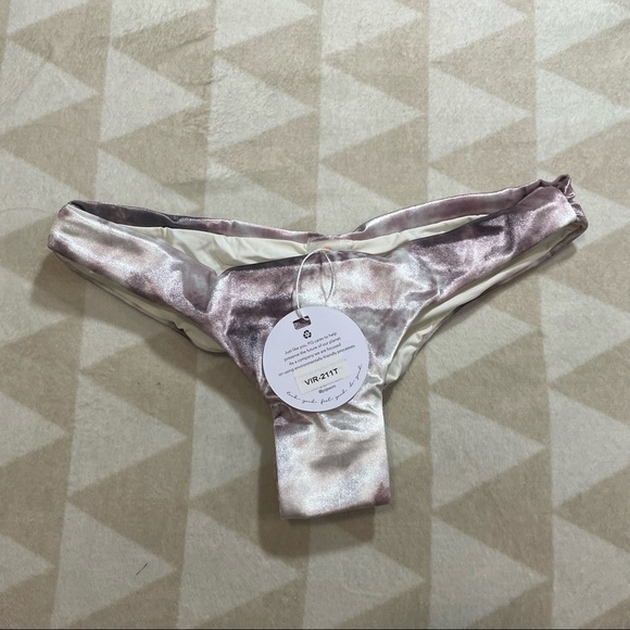 PQ Anthropologie Basic Ruched Teeny Bikini Bottoms Velour Virgo - Picture 1 of 7